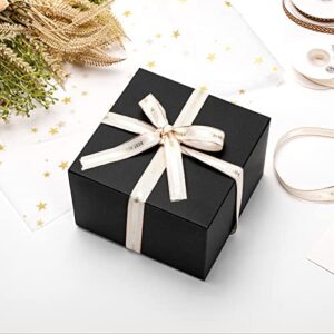 Mcfleet Black Gift Boxes with Lids 6x6x4 Inches 25 Pack Groomsmen Proposal Boxes Cardboard Gift Box for Presents, Craft Boxes for Christmas, Wedding, Graduation, Holiday, Birthday Gift Packaging