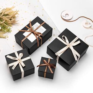 Mcfleet Black Gift Boxes with Lids 4x4x4 Inches 10 Pack Groomsmen Proposal Boxes Cardboard Gift Box for Presents, Craft Boxes for Christmas, Wedding, Graduation, Holiday, Birthday Gift Packaging