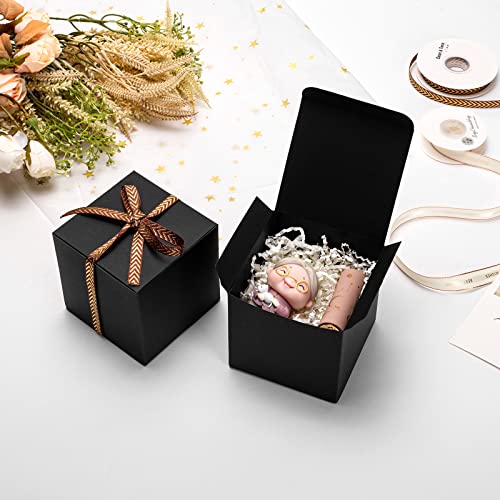 Mcfleet Black Gift Boxes with Lids 4x4x4 Inches 10 Pack Groomsmen Proposal Boxes Cardboard Gift Box for Presents, Craft Boxes for Christmas, Wedding, Graduation, Holiday, Birthday Gift Packaging