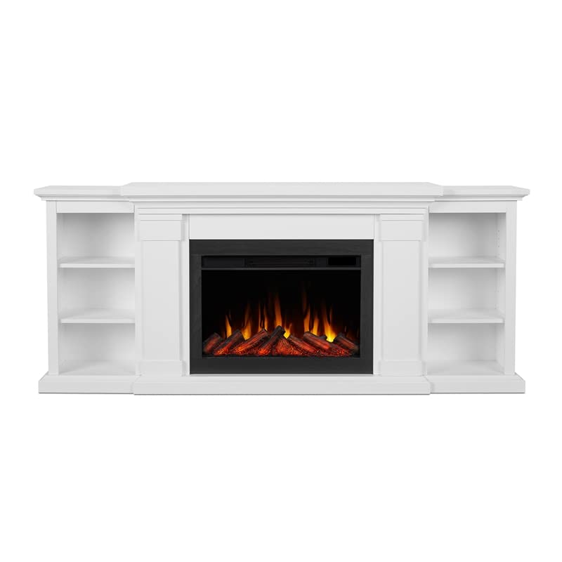 Winterset Slim Media Electric Fireplace in White by Real Flame (4830E-BLK)