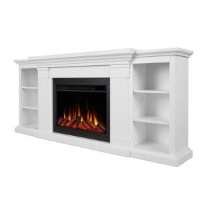 Winterset Slim Media Electric Fireplace in White by Real Flame (4830E-BLK)