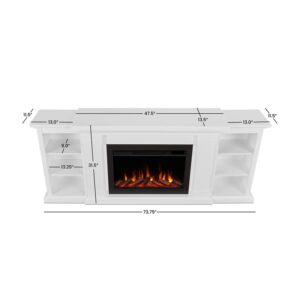 Winterset Slim Media Electric Fireplace in White by Real Flame (4830E-BLK)