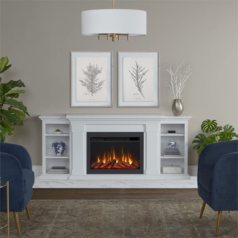 Winterset Slim Media Electric Fireplace in White by Real Flame (4830E-BLK)