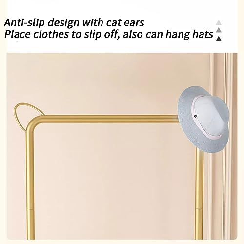 OTBK Clothing Garment Rack Multifunctional Clothes Organizer With Cat Ears The Non-slip Beads For Hanging Clothes,Shoes,Bags (Color : Gold)