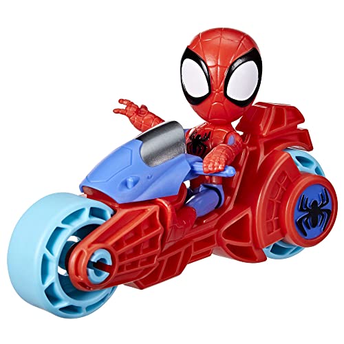 Spidey and His Amazing Friends Marvel, 4-Inch Scale Spidey Action Figure with Toy Motorcycle, Preschool Toys for 3 Year Old Boys and Girls and Up