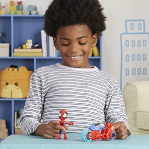Spidey and His Amazing Friends Marvel, 4-Inch Scale Spidey Action Figure with Toy Motorcycle, Preschool Toys for 3 Year Old Boys and Girls and Up