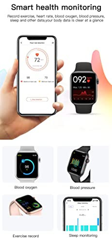Calibree Watch Series 8, 1.69'' Full HD Smart Watch for Android Phones & iPhones, IP67 Fitness Tracker with Heart Rate, Sleep Monitor, SpO2, Pedometer, Smart Watches for Women, Smart Watches for Men