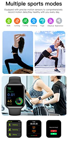 Calibree Watch Series 8, 1.69'' Full HD Smart Watch for Android Phones & iPhones, IP67 Fitness Tracker with Heart Rate, Sleep Monitor, SpO2, Pedometer, Smart Watches for Women, Smart Watches for Men