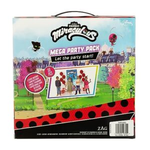 Miraculous 50-Piece Mega Party Pack - All-In-One Party Box For Zag Heroez Themed Birthday Party, Ladybug Party In A Box Celebration Kit, Backdrop and Party Props For Kids Birthday Party