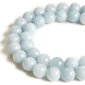 60pcs 6mm aquamarine beads natural gemstone beads round loose beads for jewelry making