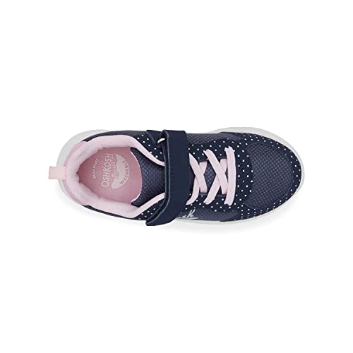 OshKosh B'Gosh Girls Retra Sneaker, Navy/Silver, 11 Little Kid