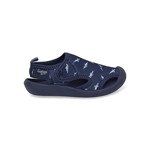 OshKosh B'Gosh Boy's Swimmie Sandal, Navy/Print, 8 Toddler