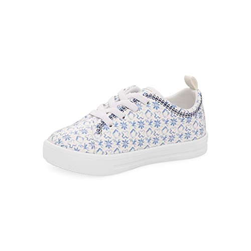 OshKosh B'Gosh Girls Lola Sneaker, White/Blue, 6 Toddler