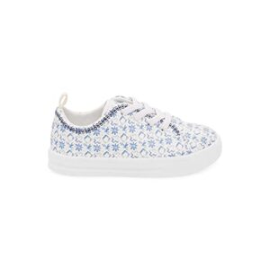 OshKosh B'Gosh Girls Lola Sneaker, White/Blue, 6 Toddler