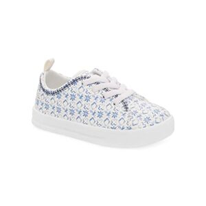 OshKosh B'Gosh Girls Lola Sneaker, White/Blue, 6 Toddler