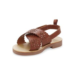 oshkosh b'gosh girls laura sandal, brown, 8 toddler