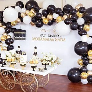 MOMOHOO Black Balloons Garland Arch - 154Pcs 5/10/12/18 Inch Black Balloons Different Sizes Halloween Balloons, Graduation Party Decorations, Birthday Ballons Black Latex Balloons Anniversary Balloons