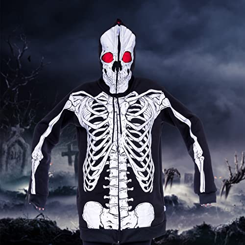 Funziez! Fun Halloween Hoodies, Pumpkin and Skeleton Pullover Costumes, Adult Hooded Sweatshirts for Women and Men