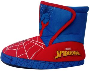marvel boy's spider-man slipper booties (red/blue, numeric 11)