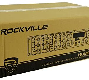 Rockville Home Matrix 4 Zone 8 Channel 600w Multi Room/Source Receiver/Amplifier