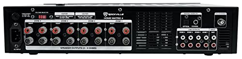 Rockville Home Matrix 4 Zone 8 Channel 600w Multi Room/Source Receiver/Amplifier