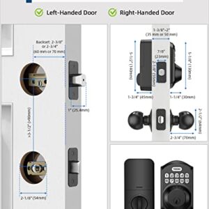 TEEHO TE001K Keyless Entry Door Lock with Handle - Electronic Keypad Deadbolt with Door Knob - Deadbolt Smart Lock for Front Door - Auto Lock - Easy Installation - Matte Black