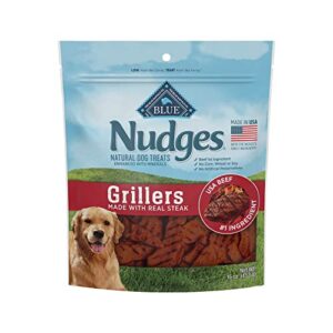 blue buffalo nudges grillers natural dog treats, steak, 16oz bag