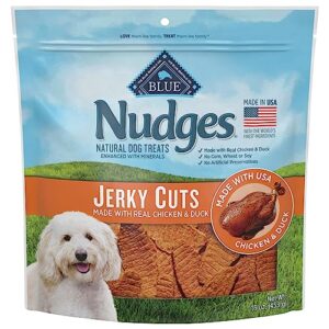 blue buffalo nudges jerky cuts natural dog treats, chicken and duck, 16oz bag