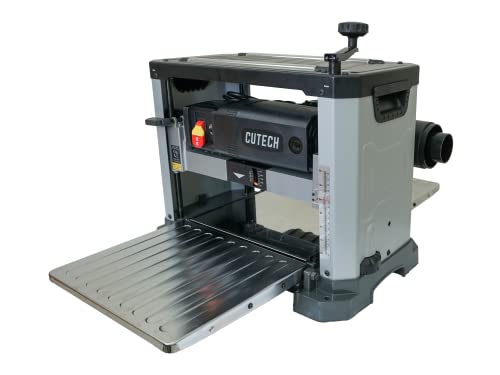 Cutech 40800H 13-Inch Spiral Cutterhead Benchtop Planer with 26 Tungsten Carbide Inserts, 2-Speed Feed Rate, Snipe Minimizer, and Board Return Rollers