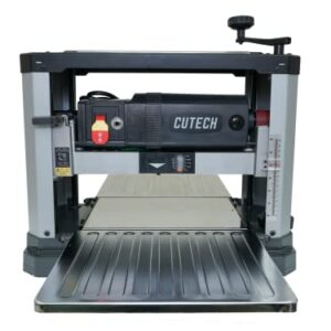 Cutech 40800H 13-Inch Spiral Cutterhead Benchtop Planer with 26 Tungsten Carbide Inserts, 2-Speed Feed Rate, Snipe Minimizer, and Board Return Rollers