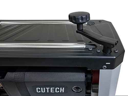 Cutech 40800H 13-Inch Spiral Cutterhead Benchtop Planer with 26 Tungsten Carbide Inserts, 2-Speed Feed Rate, Snipe Minimizer, and Board Return Rollers