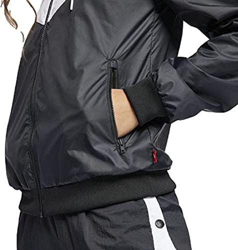 Nike Womens Sportswear Windrunner Jacket (as1, alpha, s, regular, regular, Black/White, Small), (CN6910)