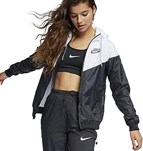 Nike Womens Sportswear Windrunner Jacket (as1, alpha, s, regular, regular, Black/White, Small), (CN6910)