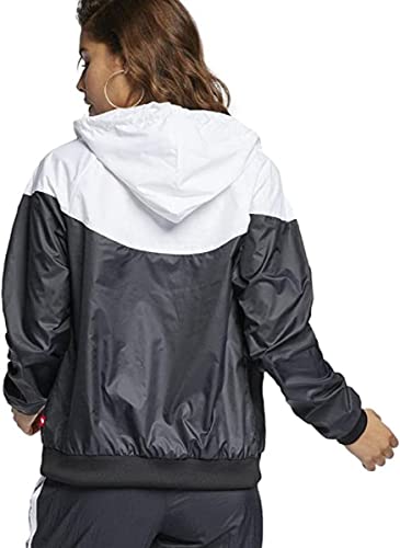 Nike Womens Sportswear Windrunner Jacket (as1, alpha, s, regular, regular, Black/White, Small), (CN6910)