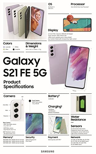 SAMSUNG Galaxy S21 FE 5G 128GB Lavendar-Verizon (Renewed)