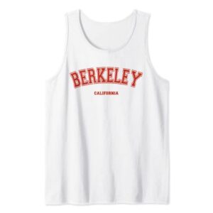 Berkeley California CA Red Letter Graphic on Berkeley Tank Top