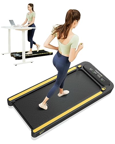 TIMETOOK Under Desk Treadmill, 2.25HP Treadmill with 265lb Weight Capacity, Portable Walking Pad Design for Home Office with IR Remote Control