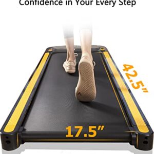 TIMETOOK Under Desk Treadmill, 2.25HP Treadmill with 265lb Weight Capacity, Portable Walking Pad Design for Home Office with IR Remote Control