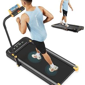 TIMETOOK Under Desk Treadmill, 2 in 1 Folding Treadmill 2.5HP Walking Treadmill with 265lb Weight Capacity, Walking Pad Design, Electric Foldable Treadmill for Home Office