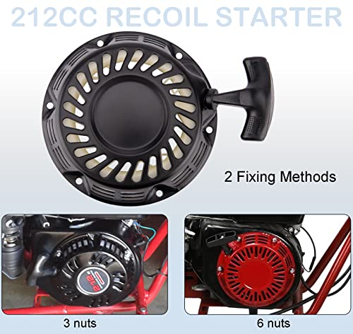 Pull Recoil Starter for Predator 212cc 6.5HP 7HP OHV Engine Go Cart Pit Bike Generator Lawnmower Pull Start Assembly for Honda Clones Recoil Starter Generator Coleman Champion 196cc 224cc 159cc