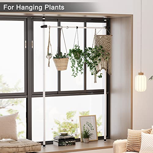 Clothing Racks for Hanging Clothes,Heavy Duty Clothes Rack,Garment Rack,Adjustable Closet Rods for Hanging Clothes,Portable Closets for Hanging Clothes,Double Clothing Rack White,Tension Rod