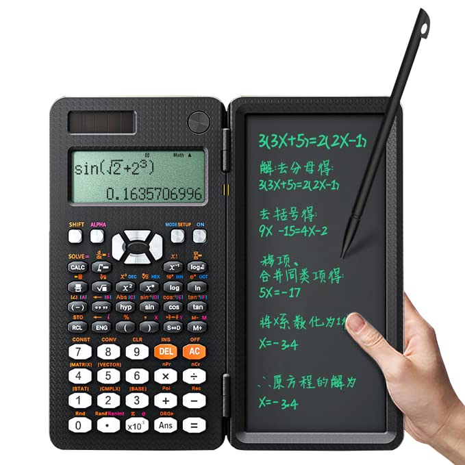 991CNX f(x) Engineering Scientific Calculator, with handwriting board, accounting and financial management, CPA exam, multi-functional scientific calculator for college and high school students,Black