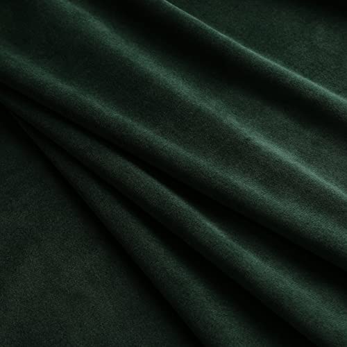 Benedeco Dark Green Velvet Curtains for Bedroom Window with Back Tab, Super Soft Vintage Luxury Heavy Drapes, Room Darkening Thermal Insulated Curtain for Living Room, W52 by L108 inches, 2 Panels