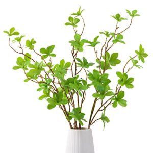 heleze artificial greenery stems faux branches with leaves for vase fake plants for home decor indoor 26.3 inch 3 pcs