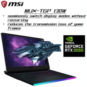 MSI GE76 17.3" 144Hz IPS FHD, 14-Core 12th Intel i7-12700H(>i9-11980HK & Ryzen 9 6980HX), MUX NVIDIA GeForce RTX 3060 - TGP 140W, Backlit KB, Thunderbolt 4, Wi-Fi 6, W/HDMI (64GB RAM/4TB PCIe SSD)