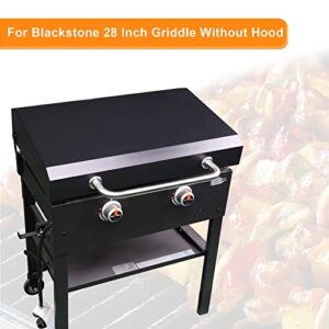 Grisun Hinged Lid and Warming Rack for Blackstone 28 inch Griddle, Heat Resistant Powder Coated Steel Griddle Lid, Stainless Steel Warming Rack for Blackstone Griddle 28 inch, Rack with Foldable Legs