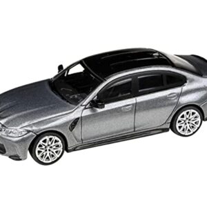 2020 M3 G80 Skyscraper Gray Metallic with Black Top 1/64 Diecast Model Car by Paragon Models PA-55206