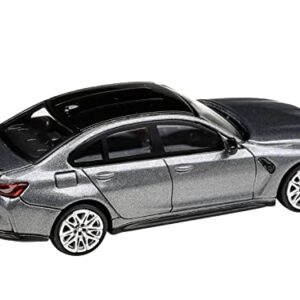2020 M3 G80 Skyscraper Gray Metallic with Black Top 1/64 Diecast Model Car by Paragon Models PA-55206