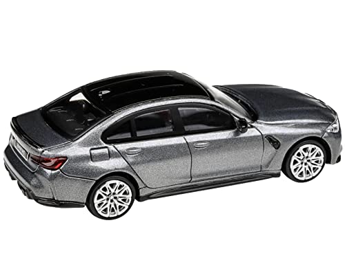 2020 M3 G80 Skyscraper Gray Metallic with Black Top 1/64 Diecast Model Car by Paragon Models PA-55206