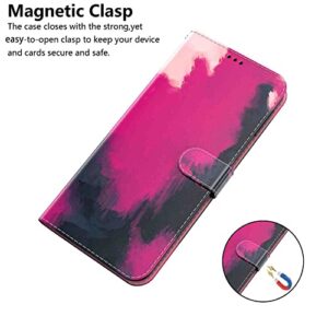 NATUMAX Phone Cover Wallet Folio Case for Oppo REALME 7 PRO, Premium PU Leather Slim Fit Cover for REALME 7 PRO, 2 Card Slots, Horizontal Viewing Stand, Fitting case, Rose Red